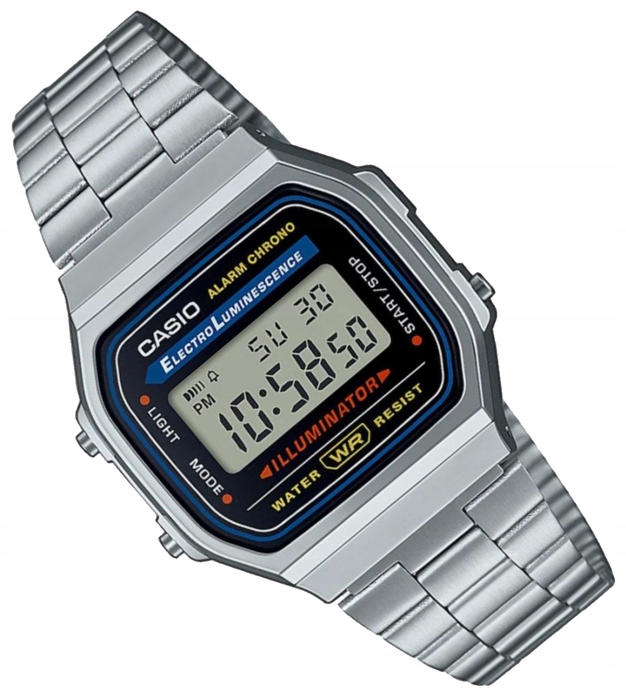 Stříbrné hodinky Casio Vintage A168WA-1YES stopky