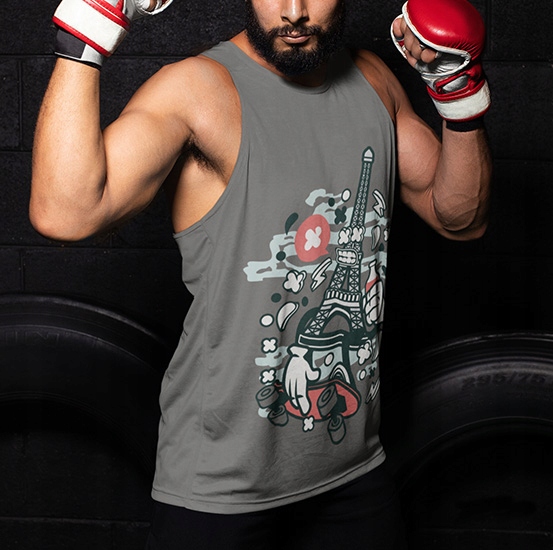 TANK TOP ANIMOWANE EIFFEL SKATER Marka inna