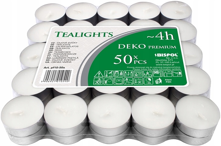 

Podgrzewacze Świeczki Bispol Deko tealight 50 szt