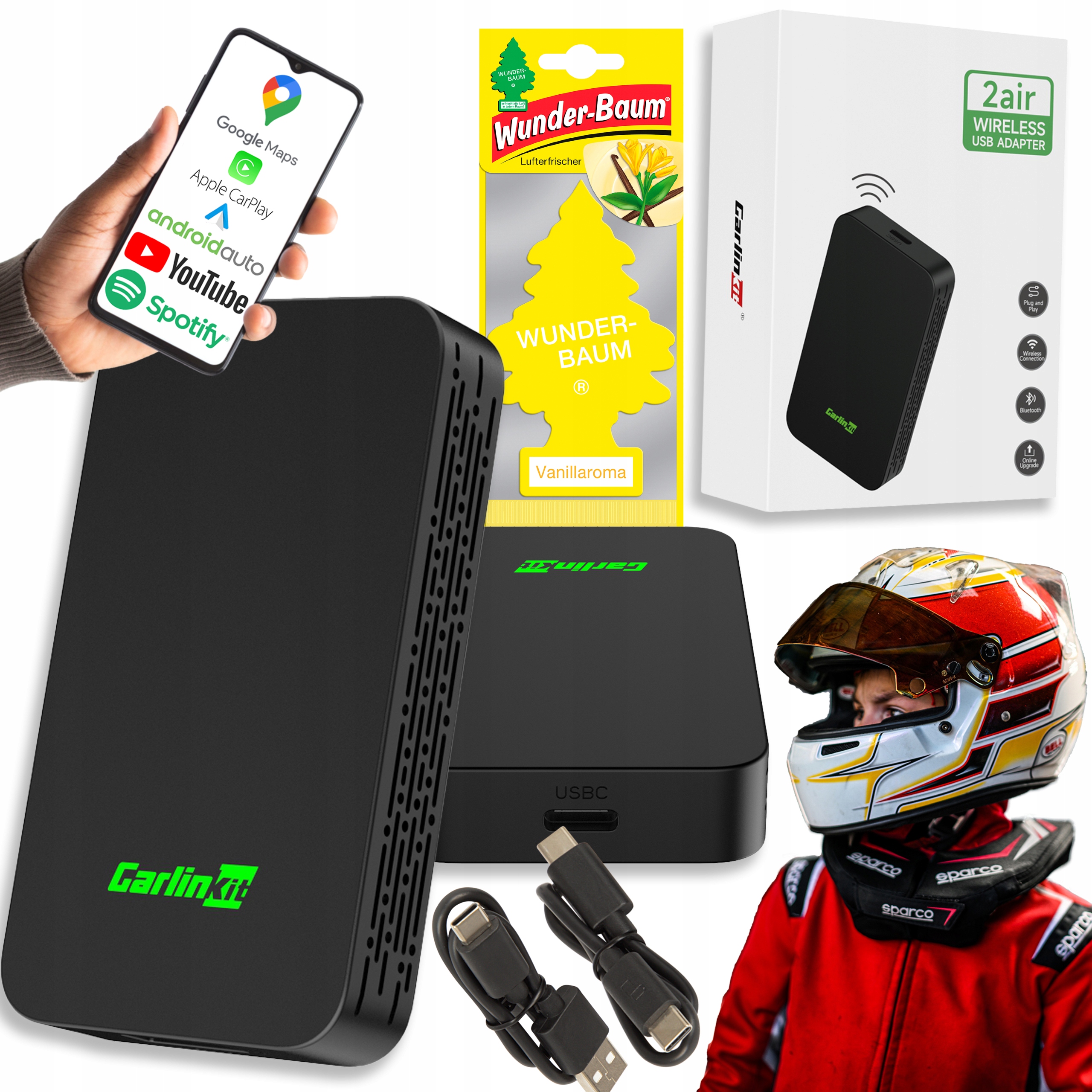 CARLINK 5.0 ADAPTER DO ANDROID AUTO APPLE CARPLAY CHOINKA ZAPACHOWA