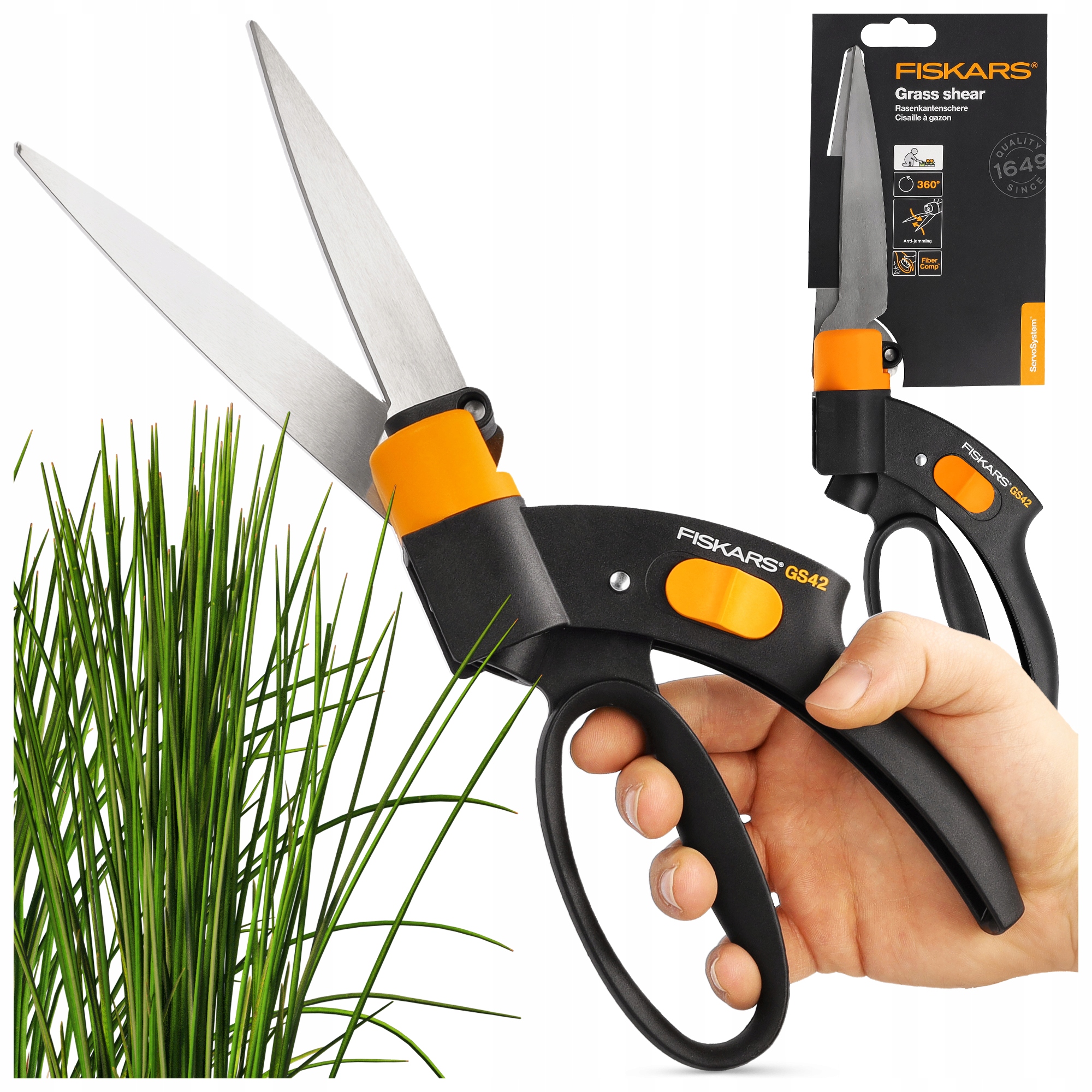 Nůžky Na Trávy Nůžky Fiskars GS42 Trávník 360° Jednoruční Zahradní nůžky