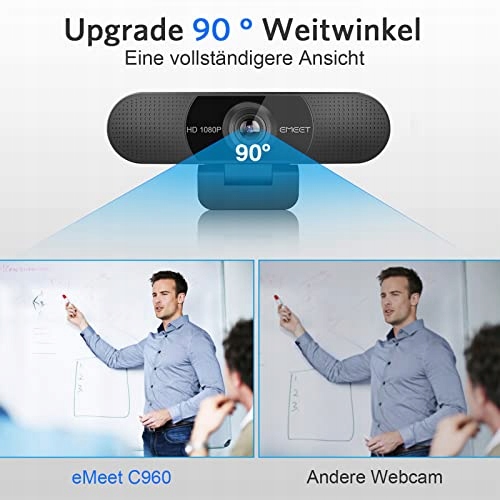 EMEET Kamera Full HD 1080P Z Osłoną Obiektywu Mikrofonem USB Plug & Play — miniatura 3