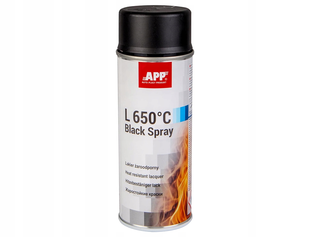 Lakier żaroodporny Czarny 650°C 400 ml App Black Spray