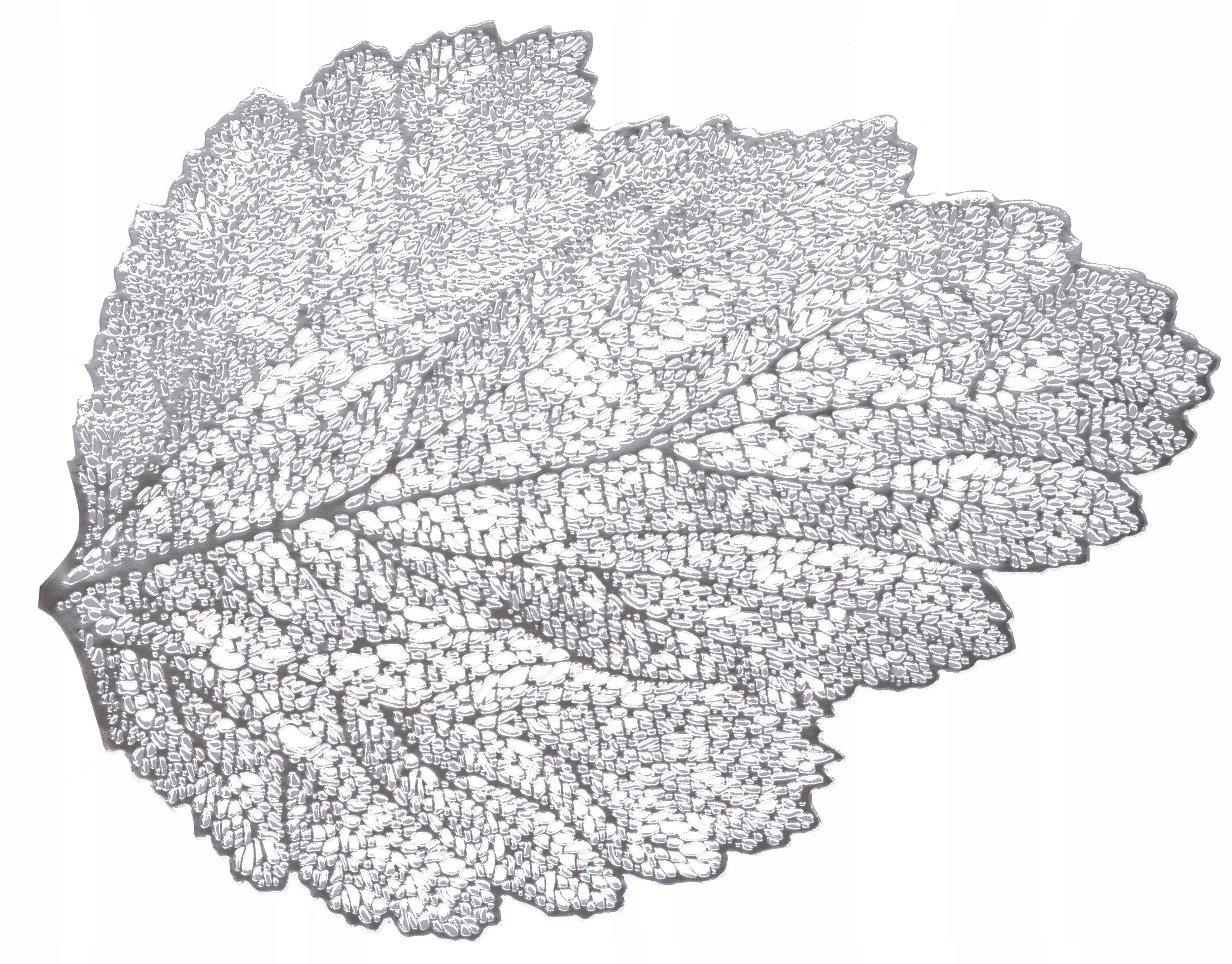 

Mata na stół liść srebrny podkładka 47x36 cm