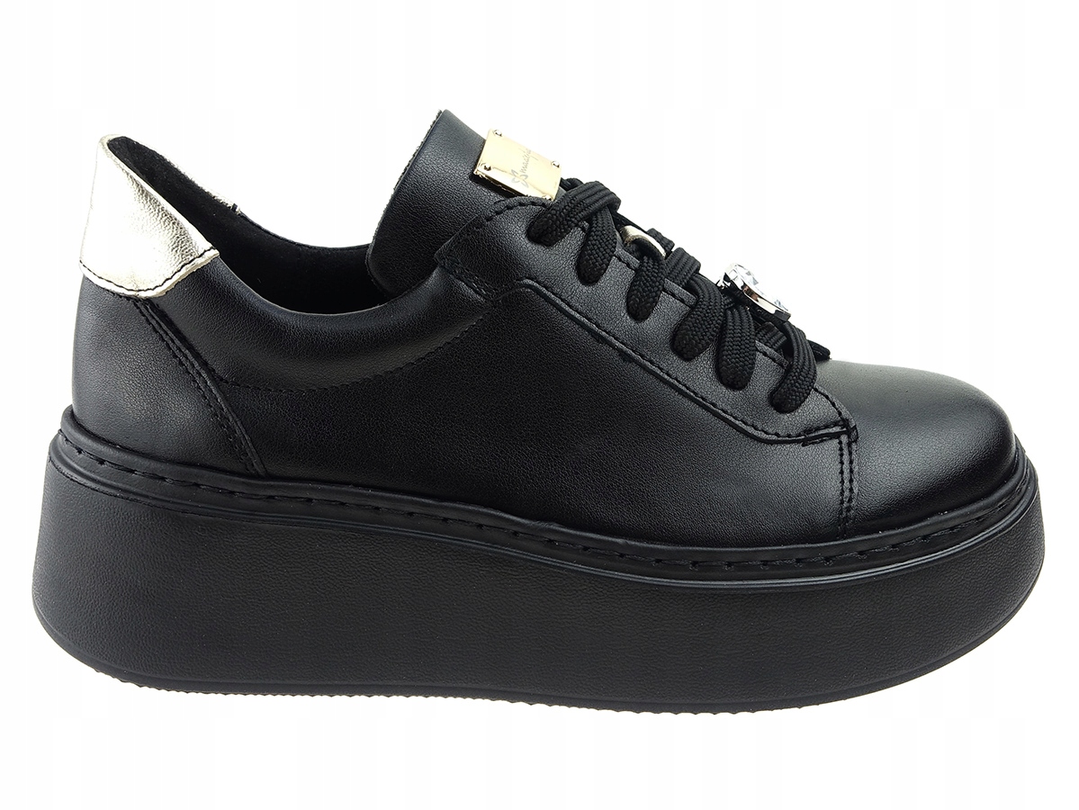 Maciejka półbuty platforma 6191-01 czarne New 37