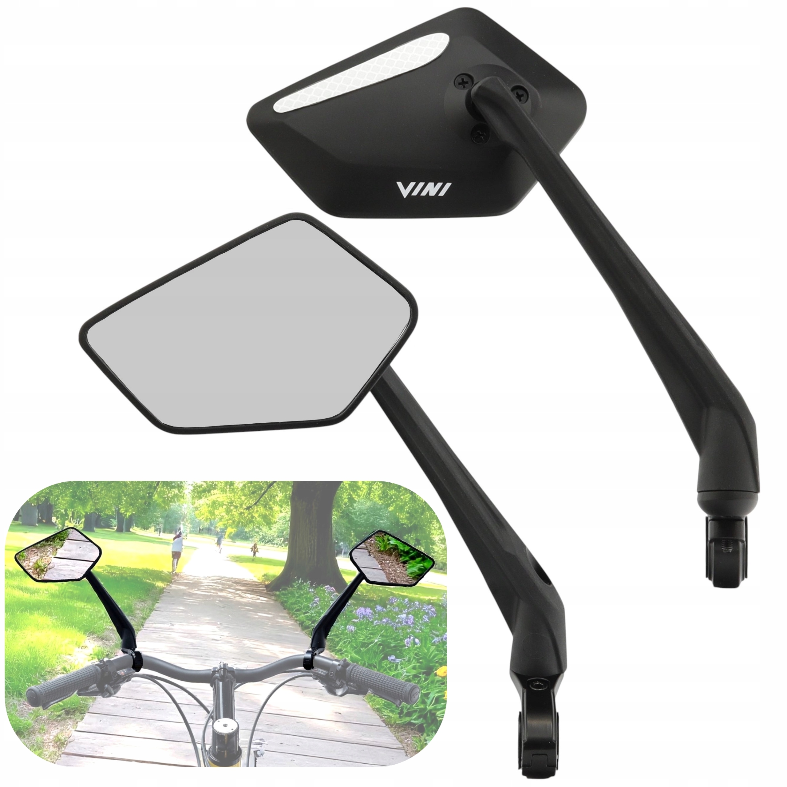 Lusterka rowerowe Vini MI08R MI08L komplet 2sztuki prawe lewe