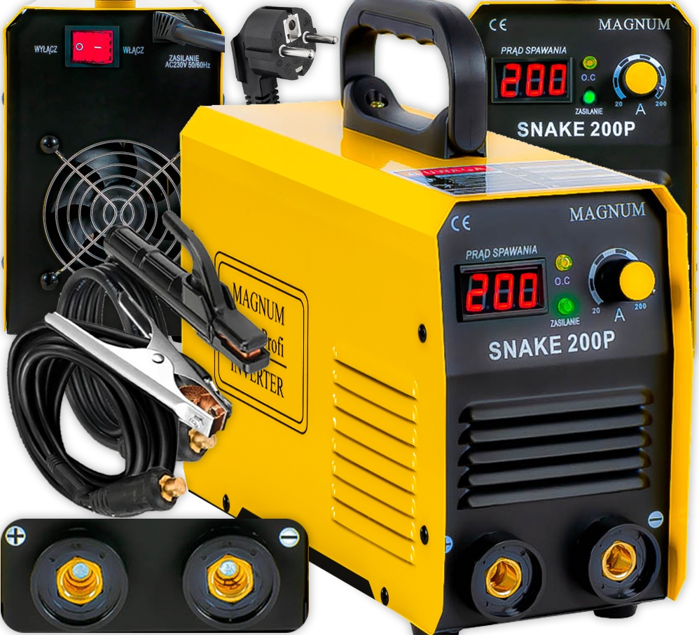 Spawarka inwertorowa Snake 200PS Magnum 230V 200A Mma Elektrodowa