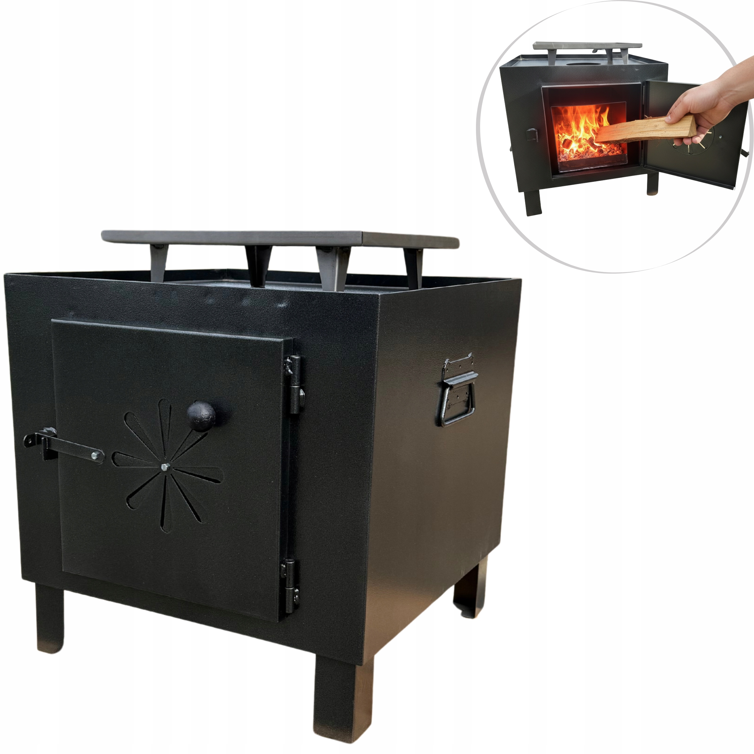 Ohnisko do udiarne veľké priame XXL53x53x40 Záhradná udiareň