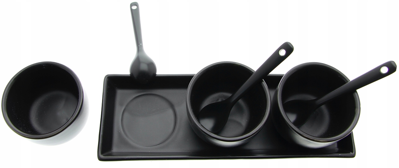 Miseczki Pojemniki do Sosów Dipów Przekąsek Podstawka Czarne Black 7 el Marka porcello