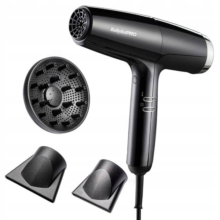 BaByliss Pro Falco fén 2000W B. Tichá, Černo-stříbrná, BAB8550BE