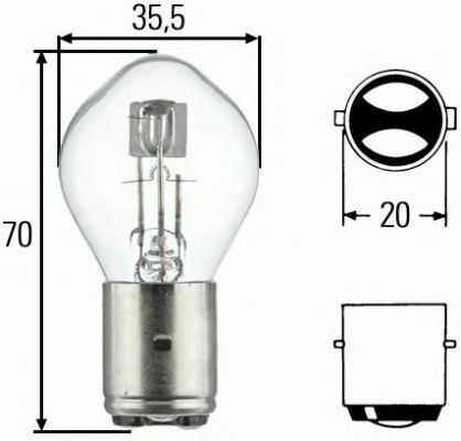 

Żarówka Reflektora Lampy Narva S2 BA20D 12V 35/35W