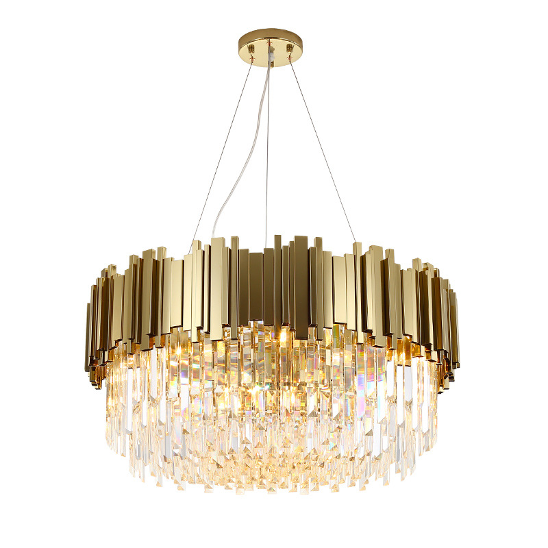 Zlatý Krištáľový Luster Veľká Stropná Lampa Zlatá Moderná Do Obývačky