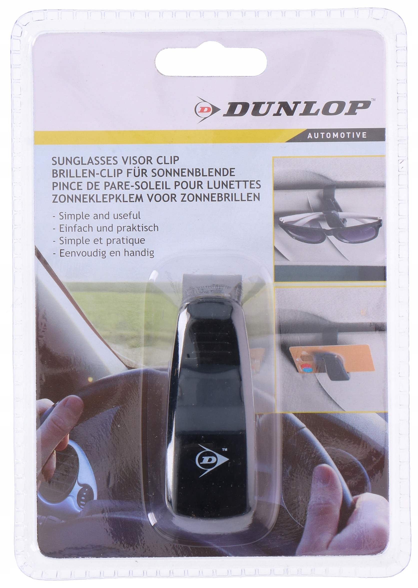 DUNLOP uchwyt NA OKULARY do samochodu montaż na KLIPS Stan opakowania oryginalne