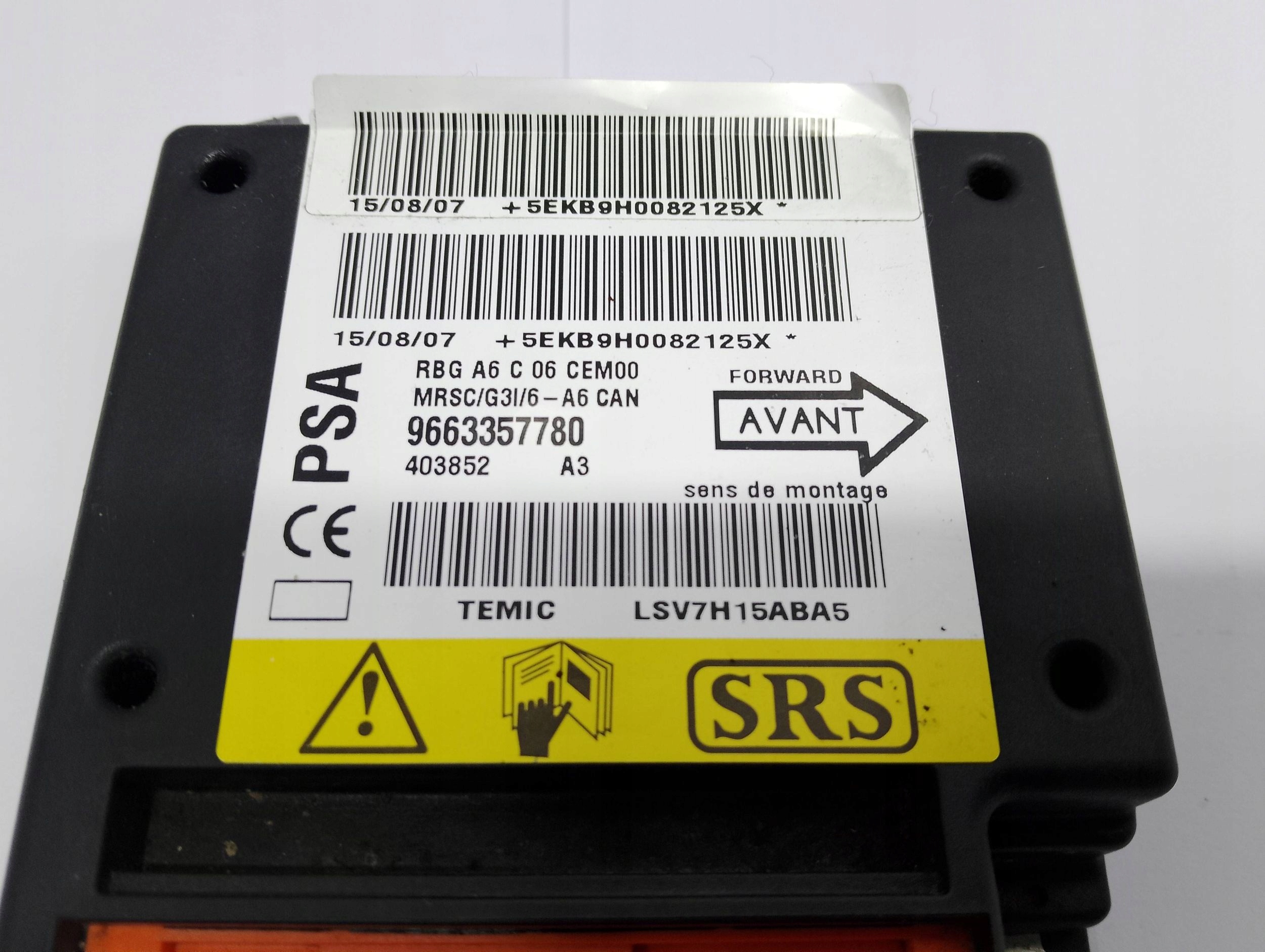 modulo Centralina sensor airbag Citroen C2 9663357780