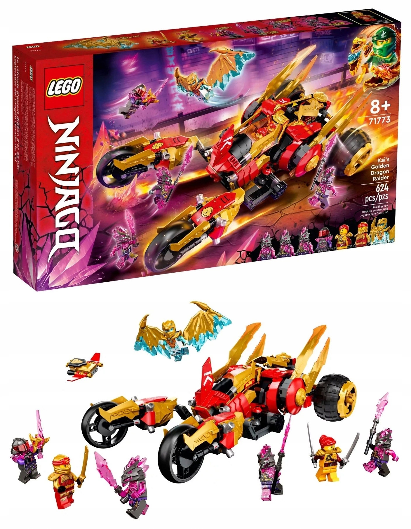 Lego Ninjago Złoty smoczy ścigacz Kaia 71773
