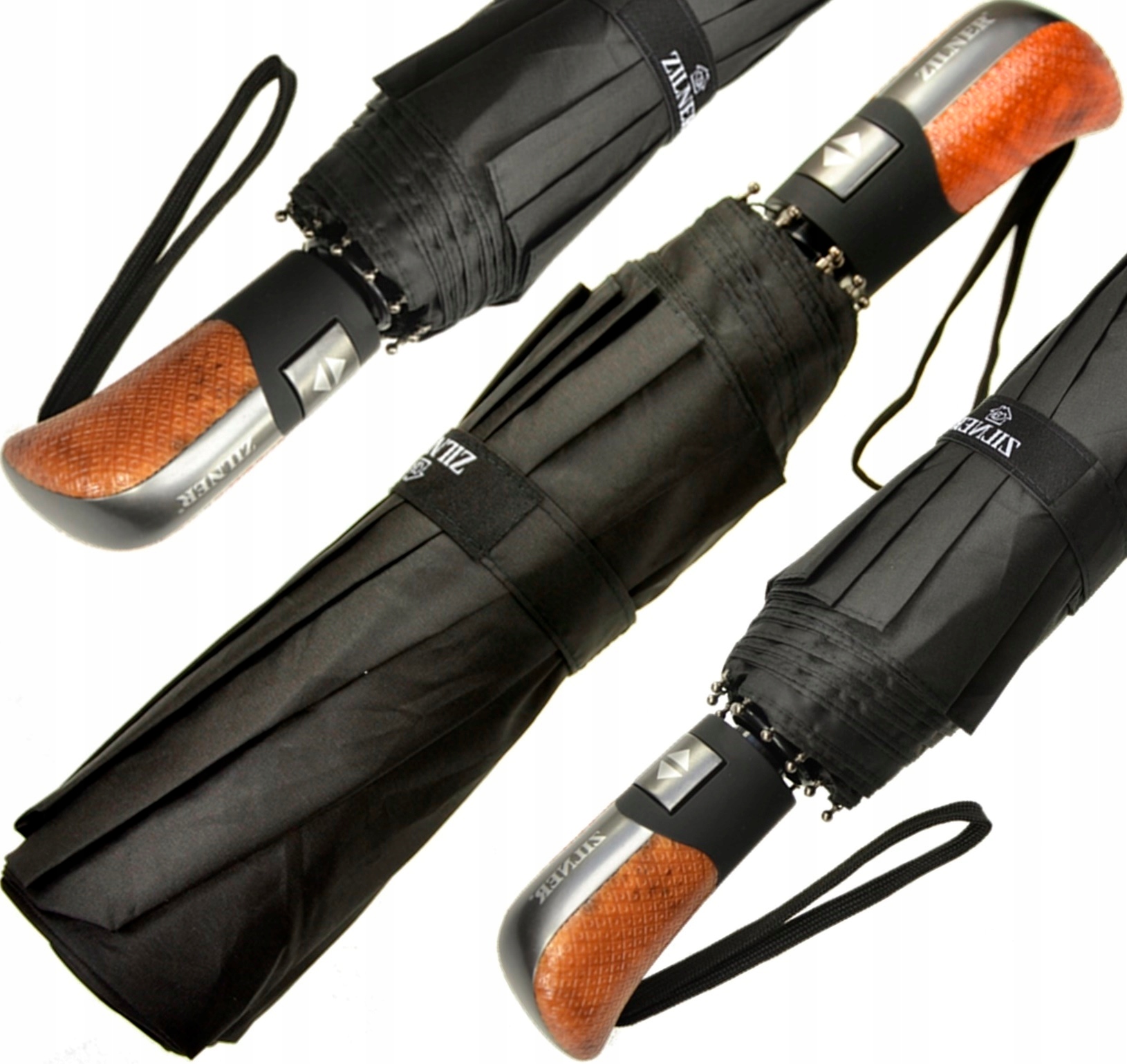 PORZĄDNY PARASOL PARASOLKA AUTOMAT SKŁADANY WŁÓKNO DAMSKI MĘSKI