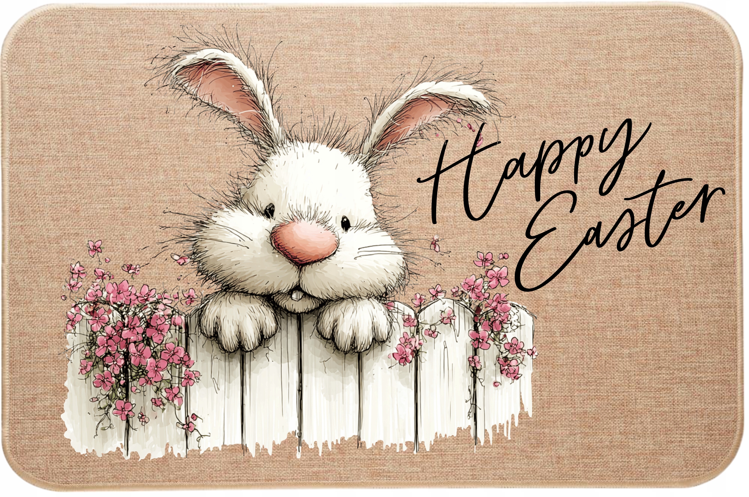 Rohožka s potlačou Zajačik za plotom Happy Easter