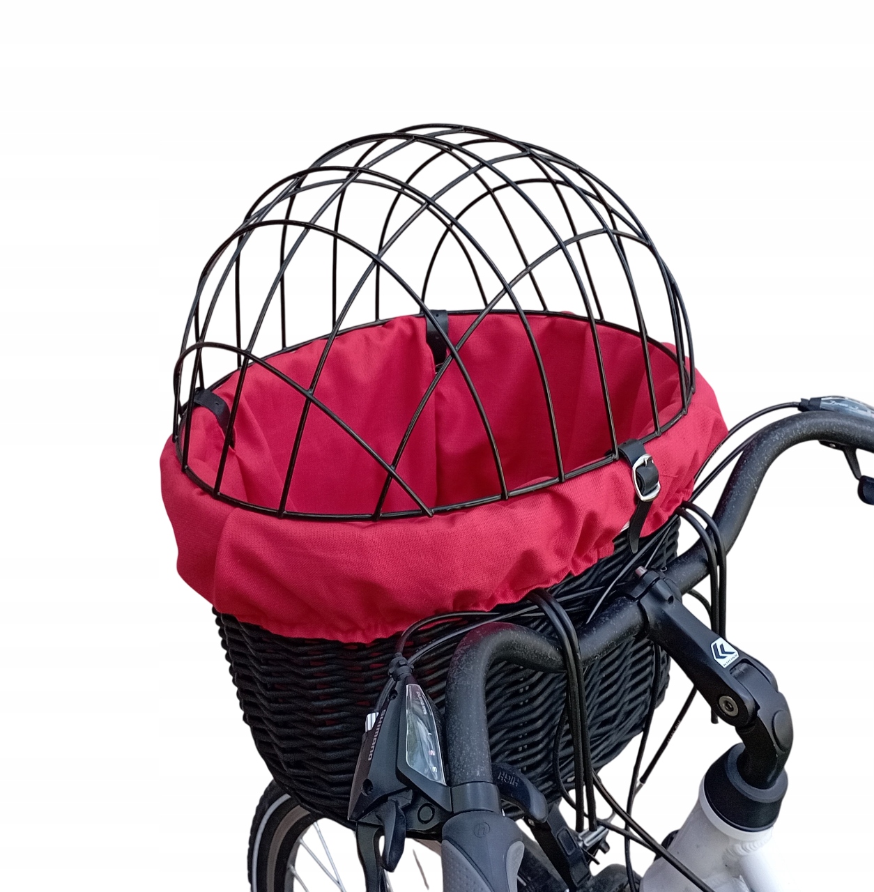 Koszyk wiklinowy na Rower z wkładem i poduszką Transporter dla Psa do 10kg