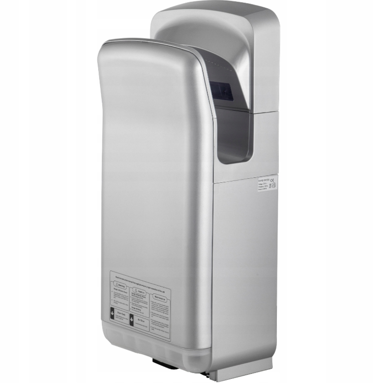 SUSZARKA DO RĄK ELEKTRYCZNA NAŚCIENNA SREBRNA 2000W DWUSTRONNA Marka bez marki