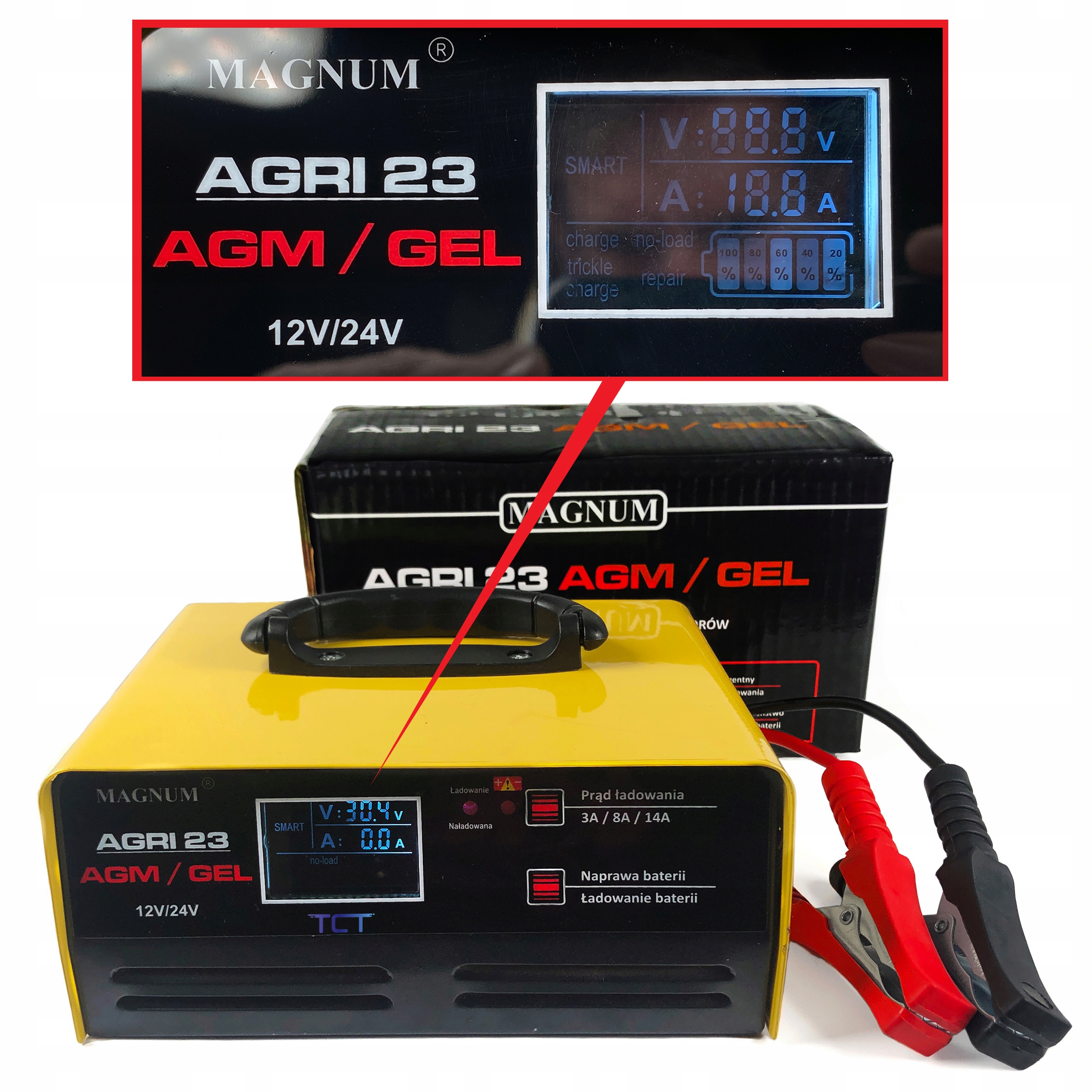 

Magnum Prostownik Inwerterowy AGRI23 Agm/gel 12/24