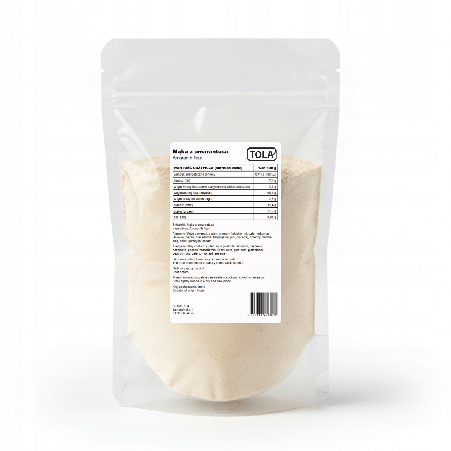 Levně Amarantová mouka 10 kg – přírodní, vysoká kvalita Tola