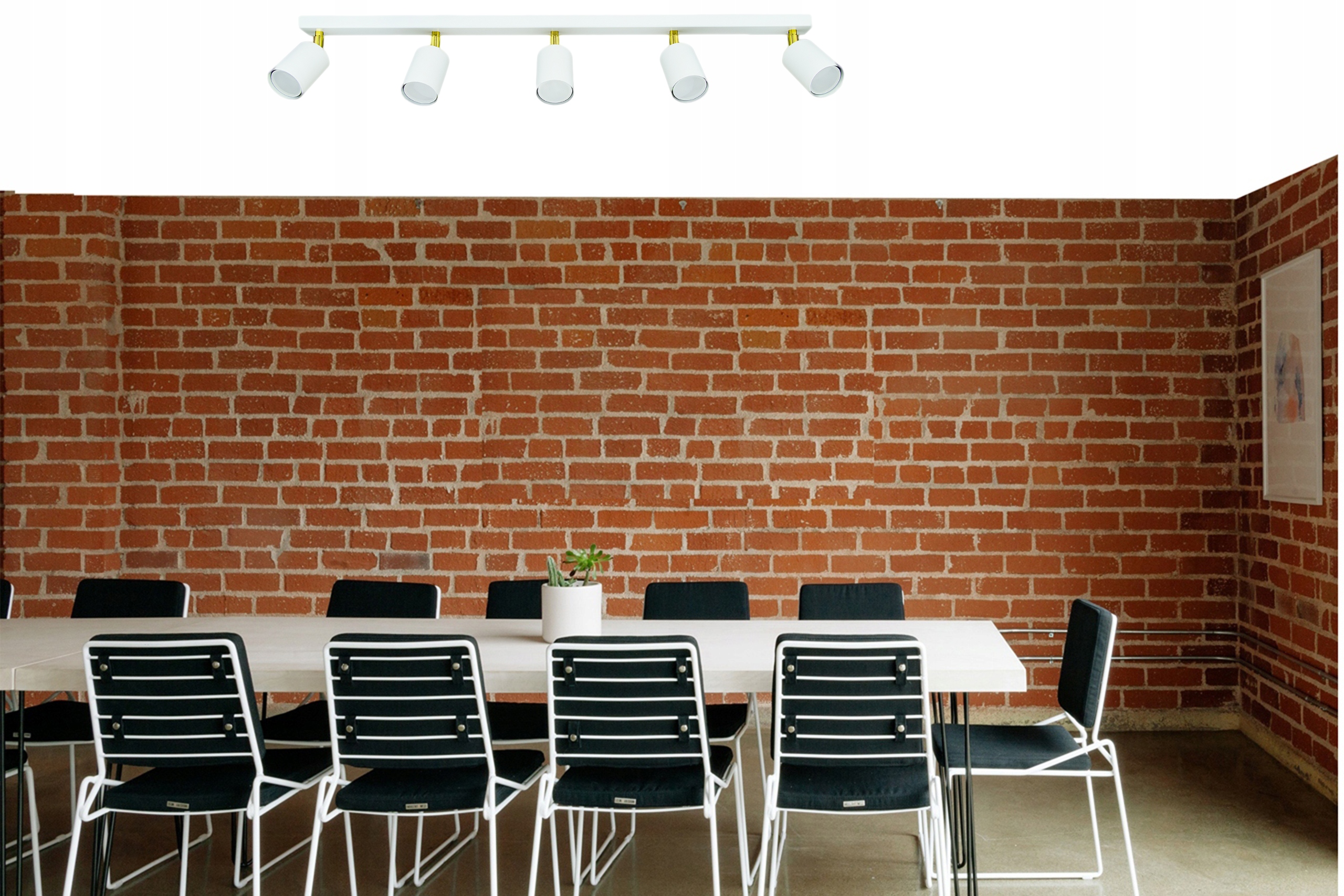 LAMPA SPOT SUFITOWA OPRAWA HALOGENOWA GU10 5 RUCHOMA BIAŁA ZŁOTA LED Kolekcja NAIROBI