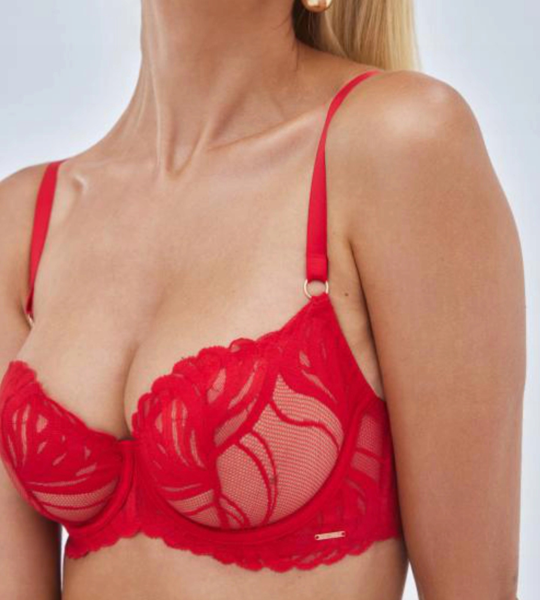 Alles Měkká podprsenka s kosticemi Balkonetka Adore Červená 65F Červená