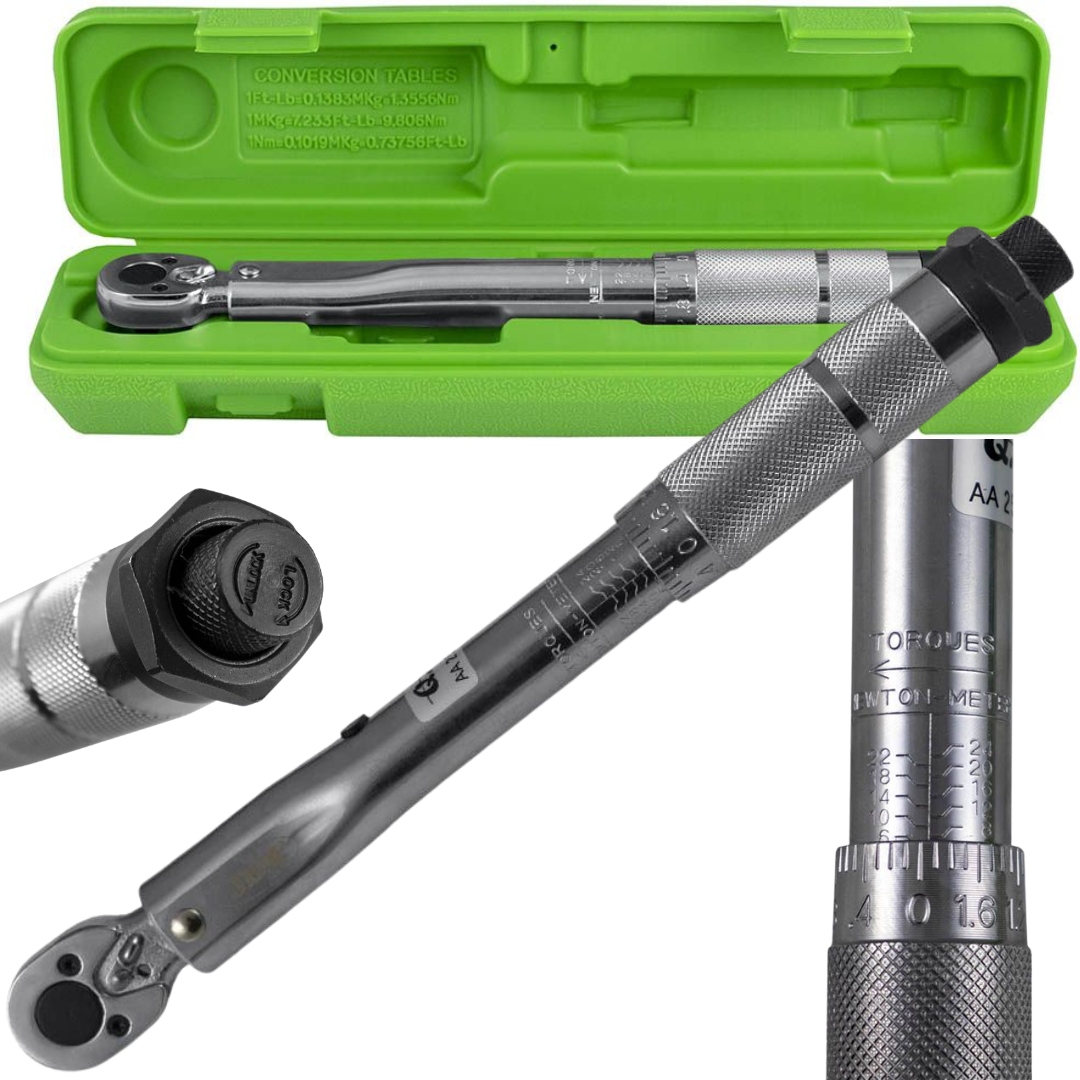 momentový kľúč 1/4" 2 – 24 Nm račňa klikacia oceľ CrV