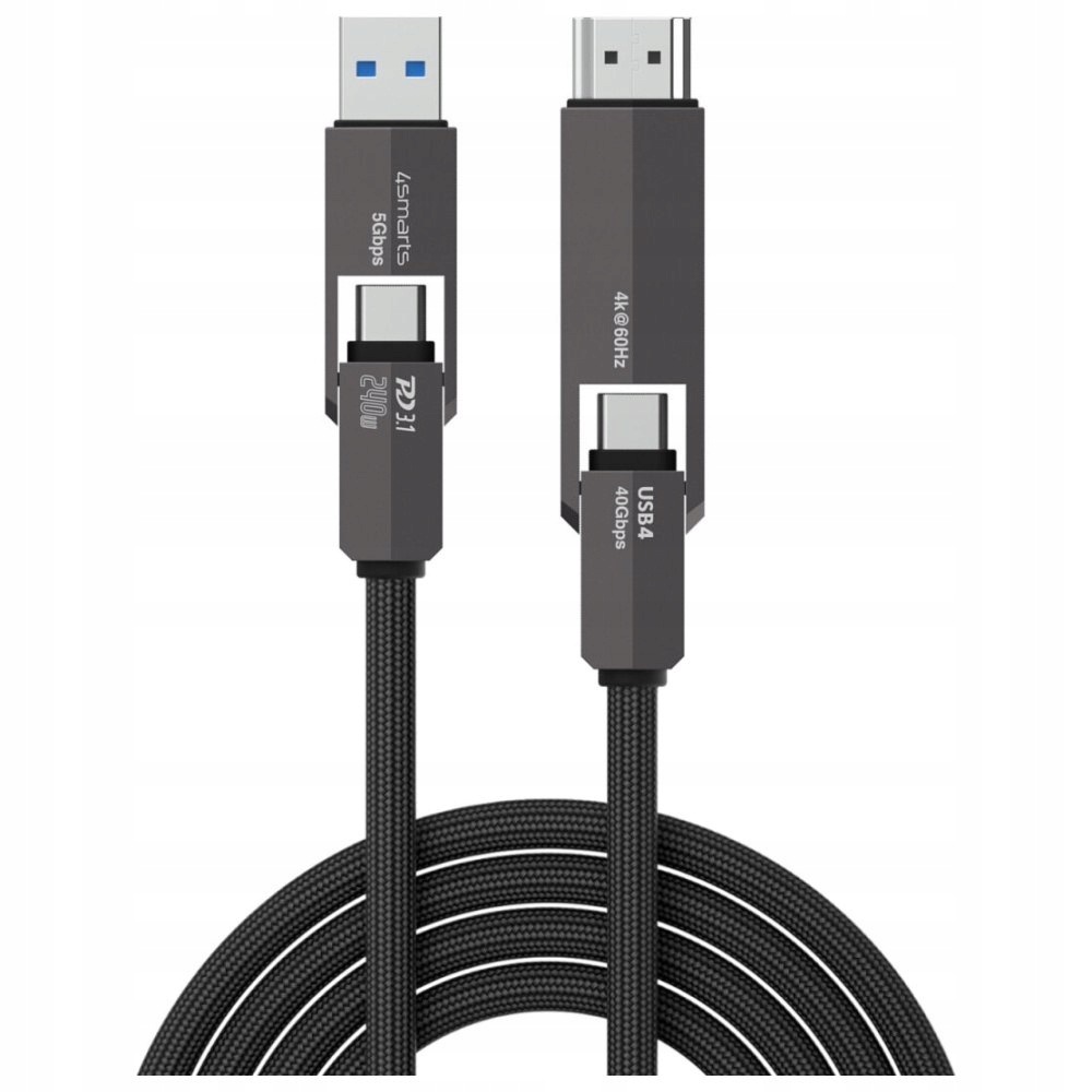 Kabel 4smarts ComboCord USB4 Hdmi 240W 1.5m czarny