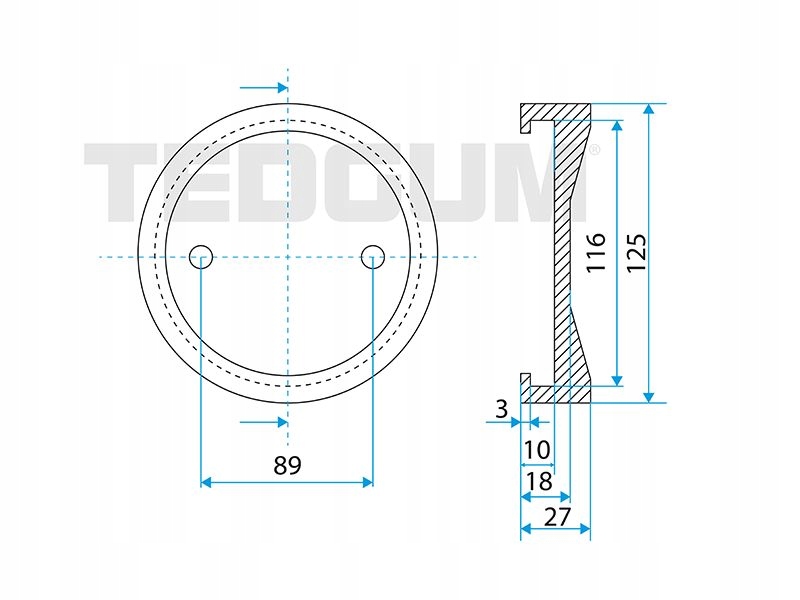 4× TEDGUM PODKLADKA PODNOS DWUKOLUMNOWEGO 116MM