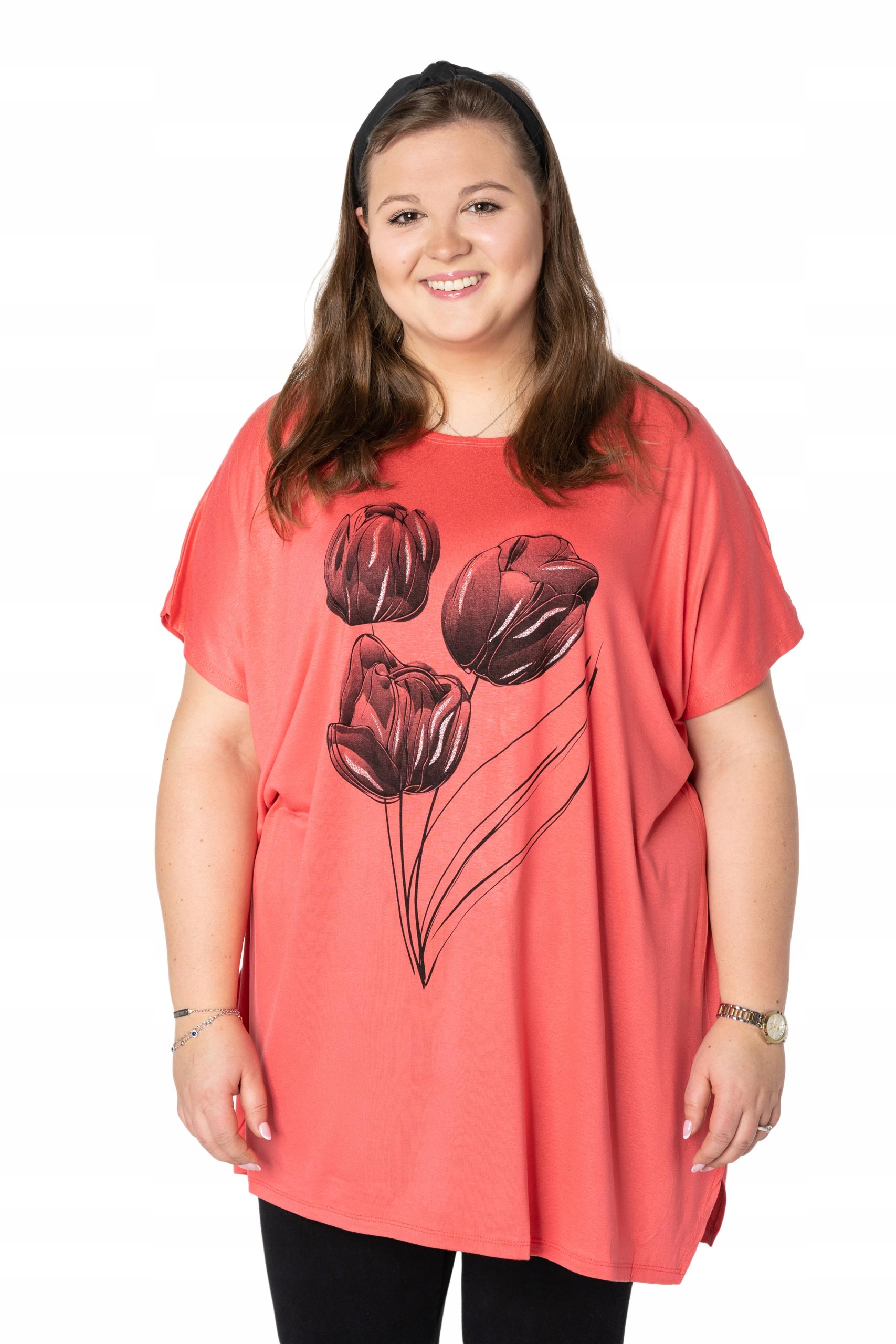 

Duża Długa Bluzka Damska Tunika Oversize Top 653-3