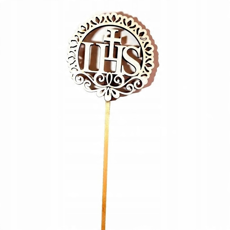 

Topper Na Tort Komunia Ihs Okrąły Biały