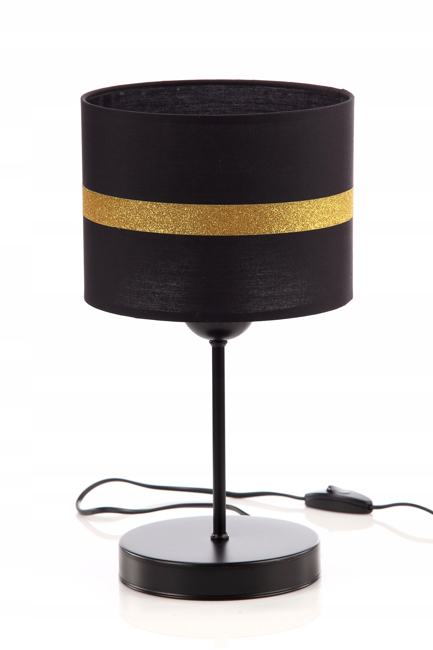 Lampka Stołowa Nocna Glamour Złoty Chrom LED E27