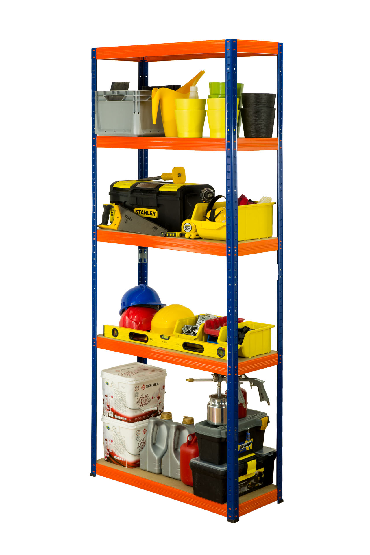 Regał metalowy magazynowy stojak HELIOS 180x75x50cm 5Px175kg TRWAŁY Stan opakowania oryginalne