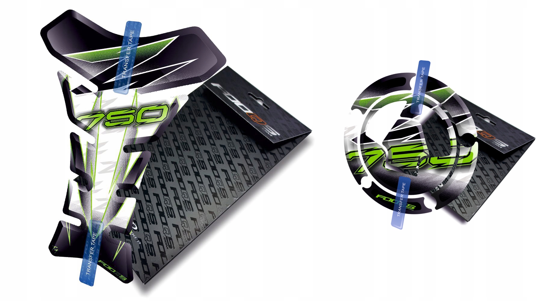 Tank-pad Cap-pad od firmy Fooqs pro Kawasaki Z-750 Bílá Zelená