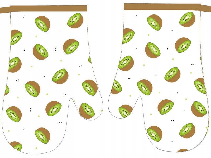 

2X Rękawice Kuchenne Z Magnesem Kiwi Komplet 18X27