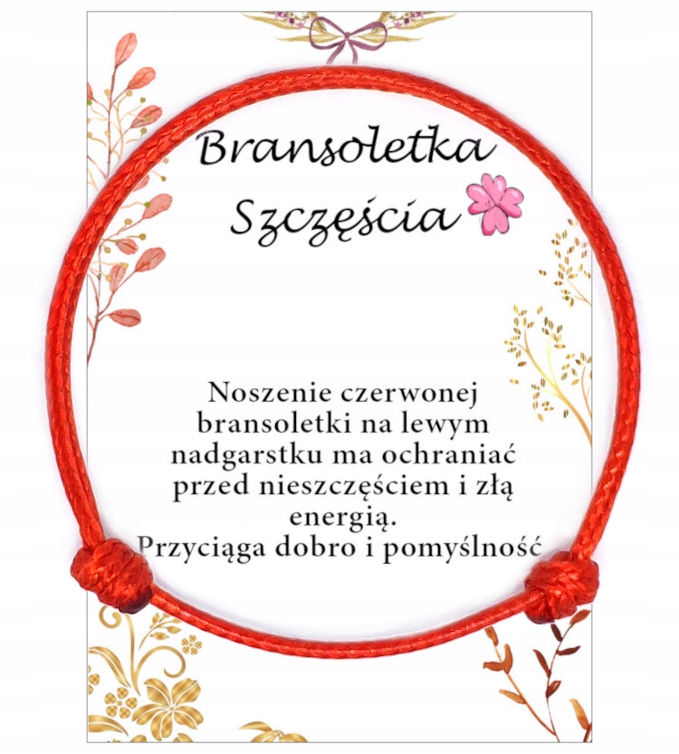 

Celebrytka Kabała Kabbalah Amulet Nitka Czerwona