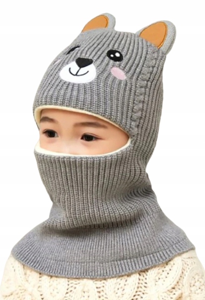 

Czapka Kominiarka Dziecięca Komin Miś Uszy Polar