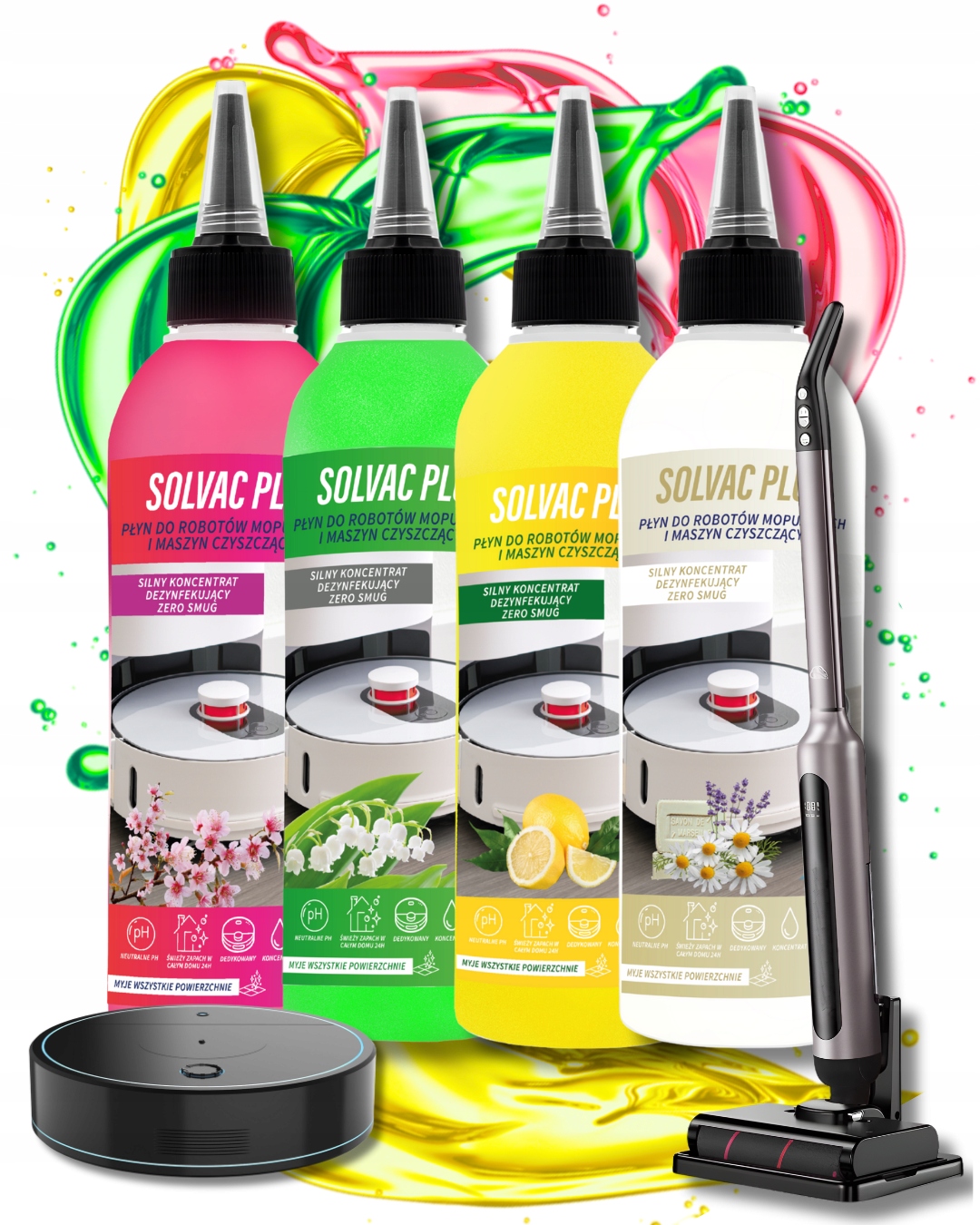 Levně Tekutina pro mopovací roboty a mycí vysavače 4x250 ml Solvac Plus