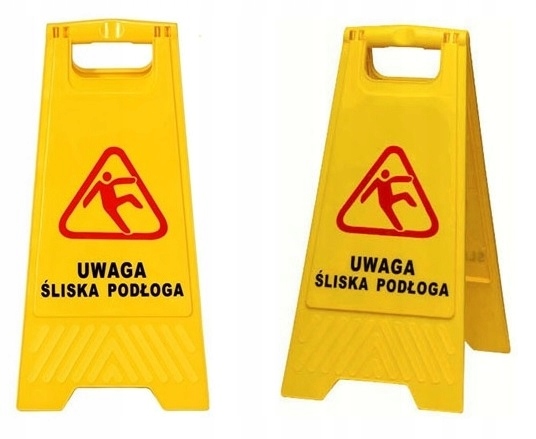 

Tablica ostrzegawcza potykacz Uwaga Śliska Podłoga