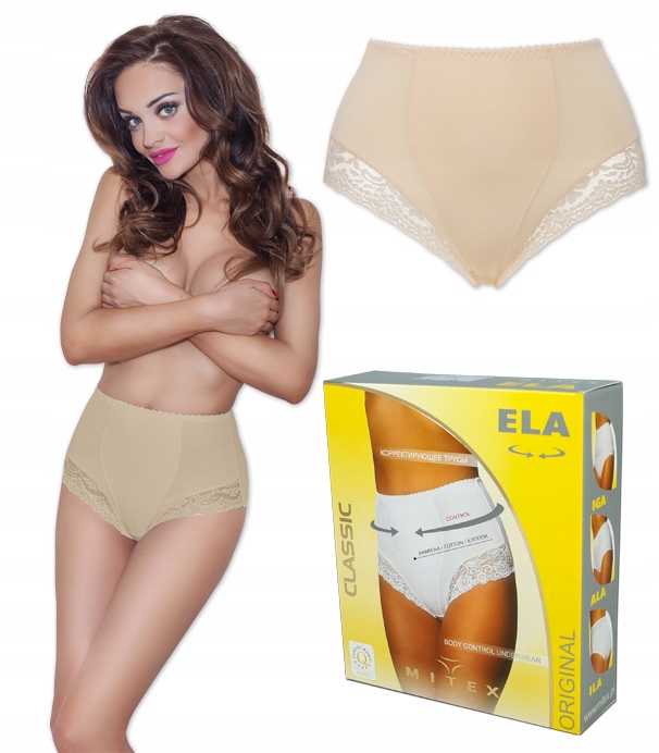 

Damskie beżowe figi wyszczuplające Ela Mitex r 5XL