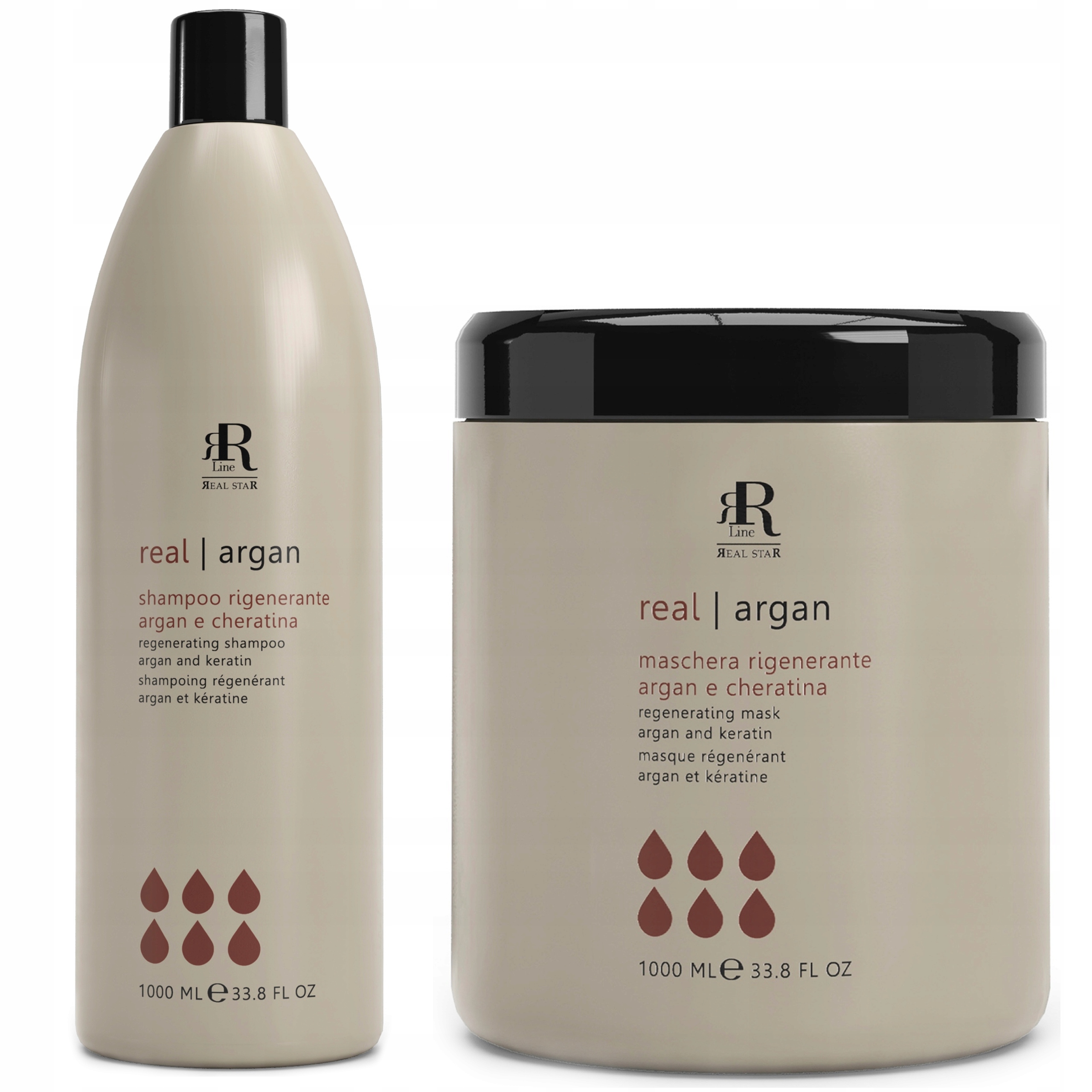 Rr Argan Star Šampon Maska s keratinem 2x 1000 ml
