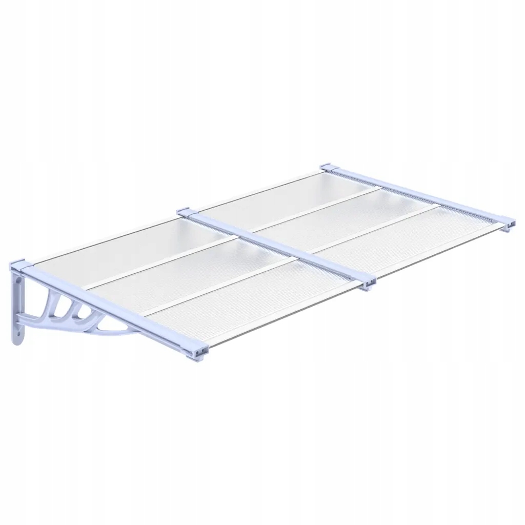 Kryt nad dveře z polykarbonátu a Abs, šedý/průhledný, 152,5x90x27