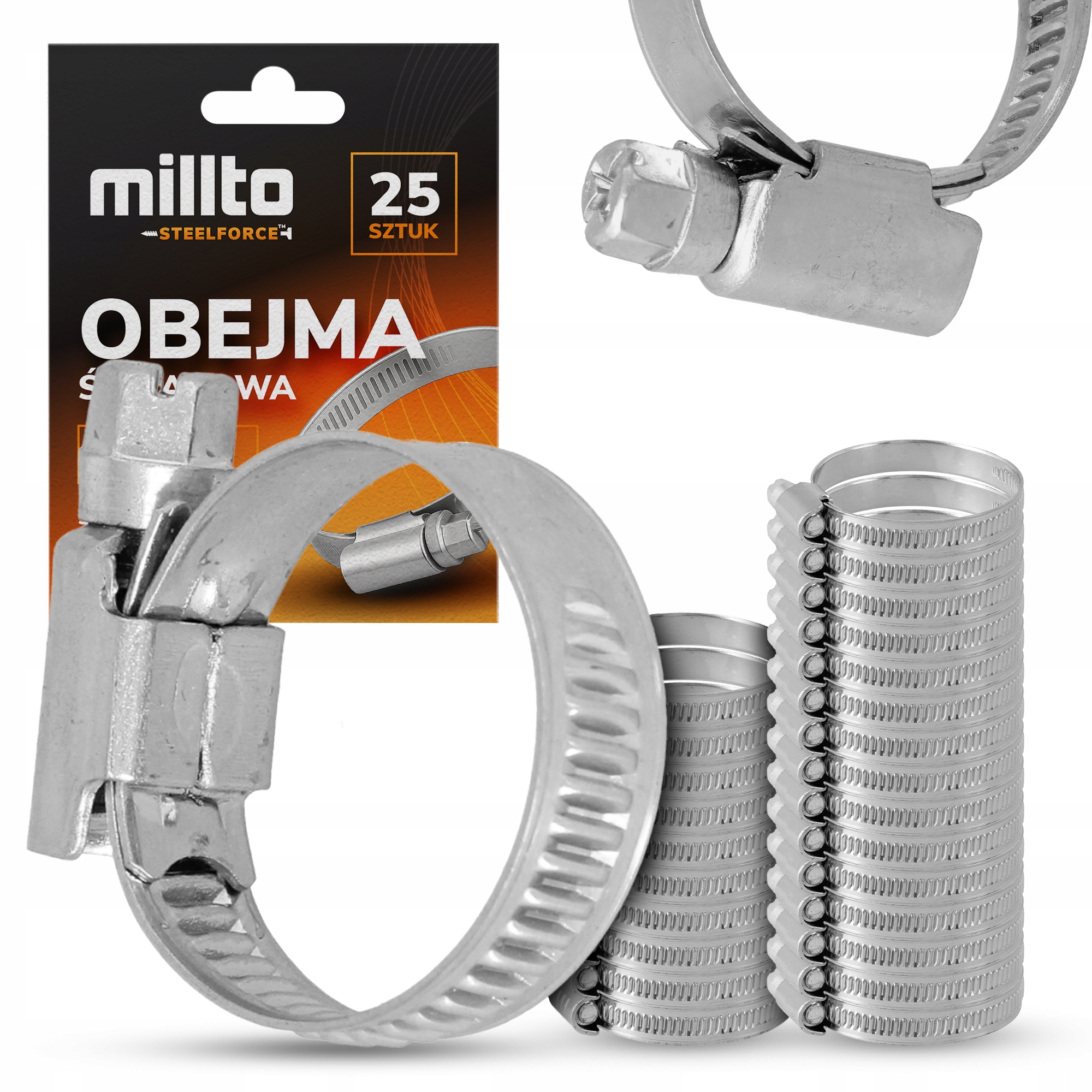 25x Opaska Zaciskowa Metalowa 12-22 Cybant Obejma Ślimakowa Skręcana S Nq-m