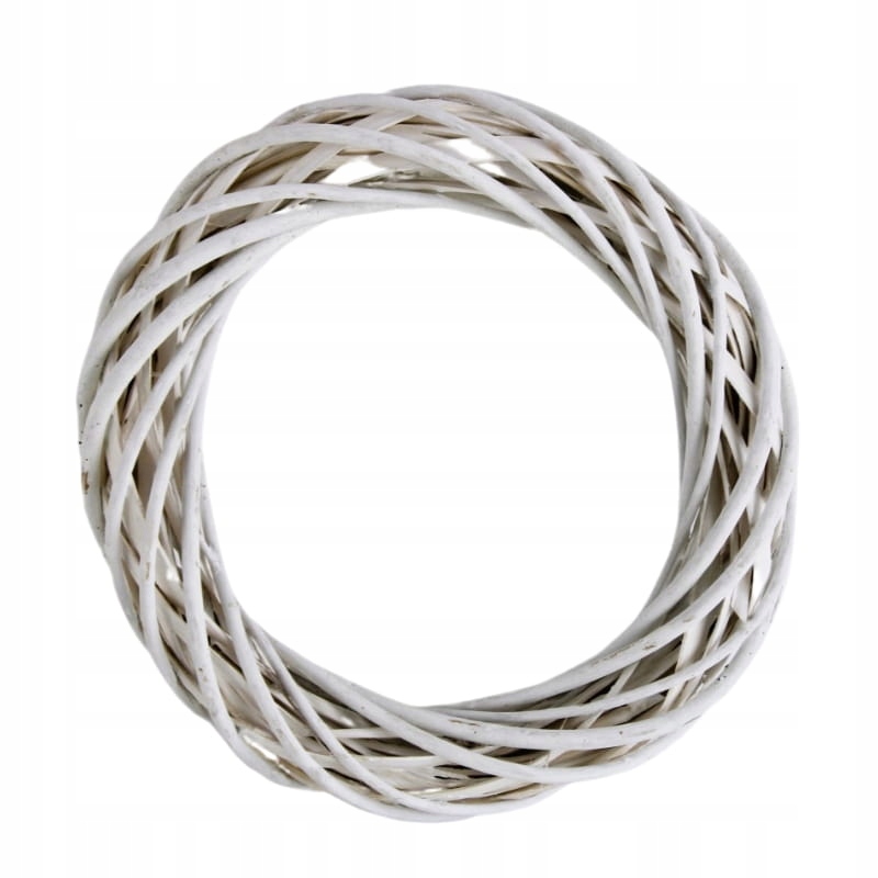 

Wianek wiklinowy 20 cm biały koło wiklinowe baza