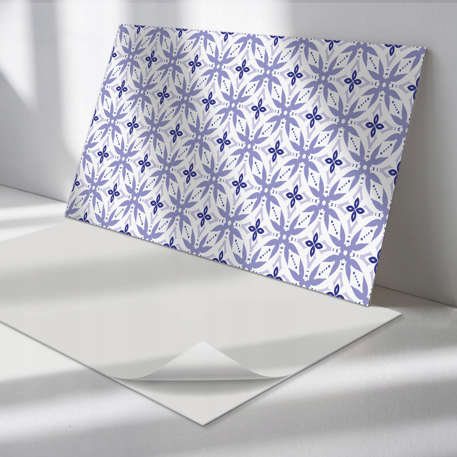 Sada nástenných vinylových panelov Geometrický vzor s kvetmi 6 x 60 x 30 cm