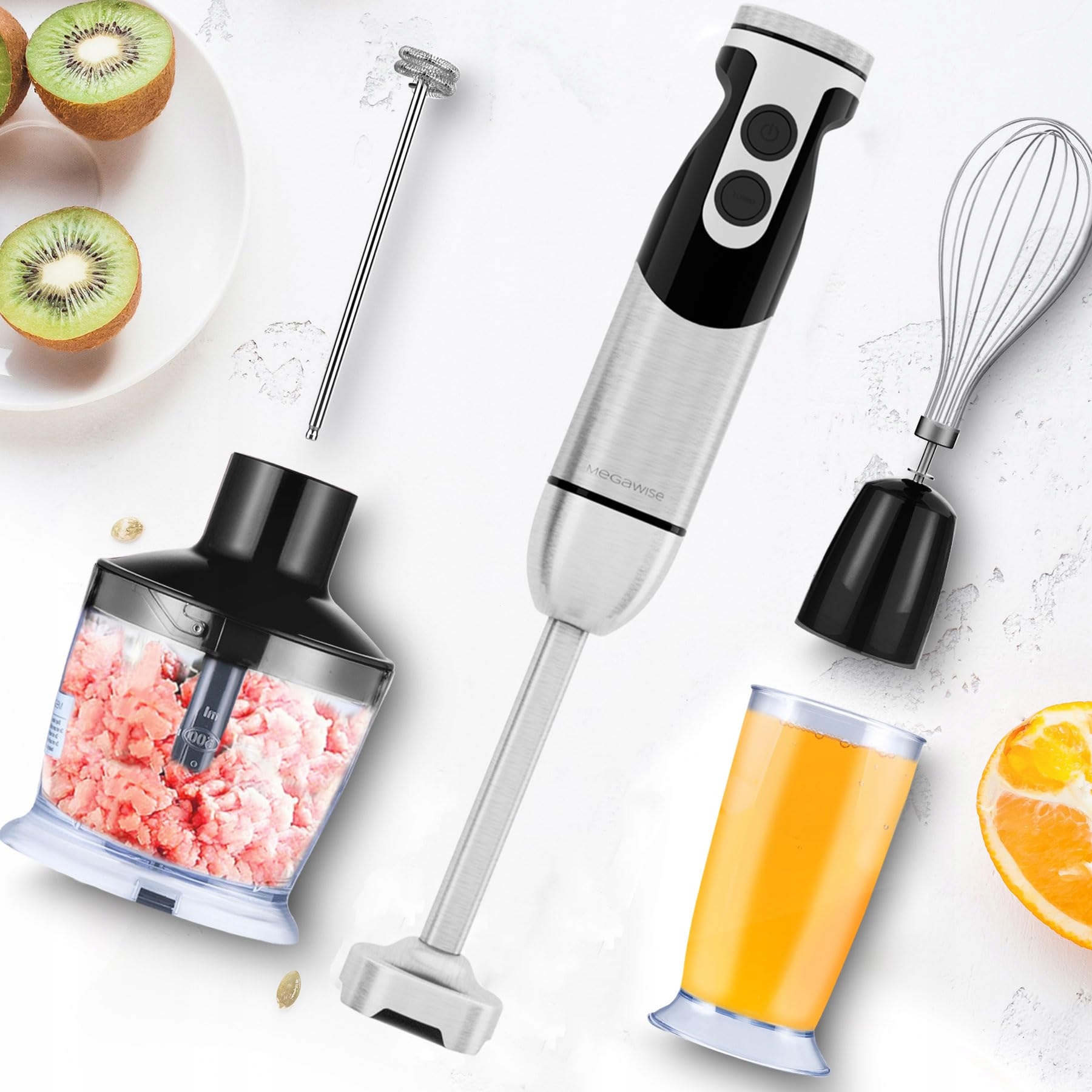 MEGAWISE Pro Blender Ręczny 5w1 400W 12 Prędkości Czarny — miniatura 2