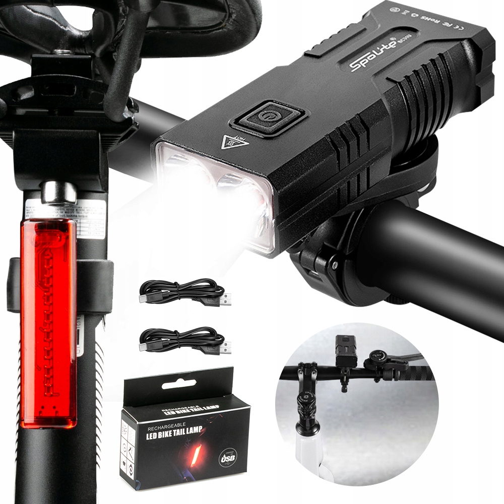 Mocna Lampka Rowerowa Światło Led przód 3400lm latarka 5000mAh Rower