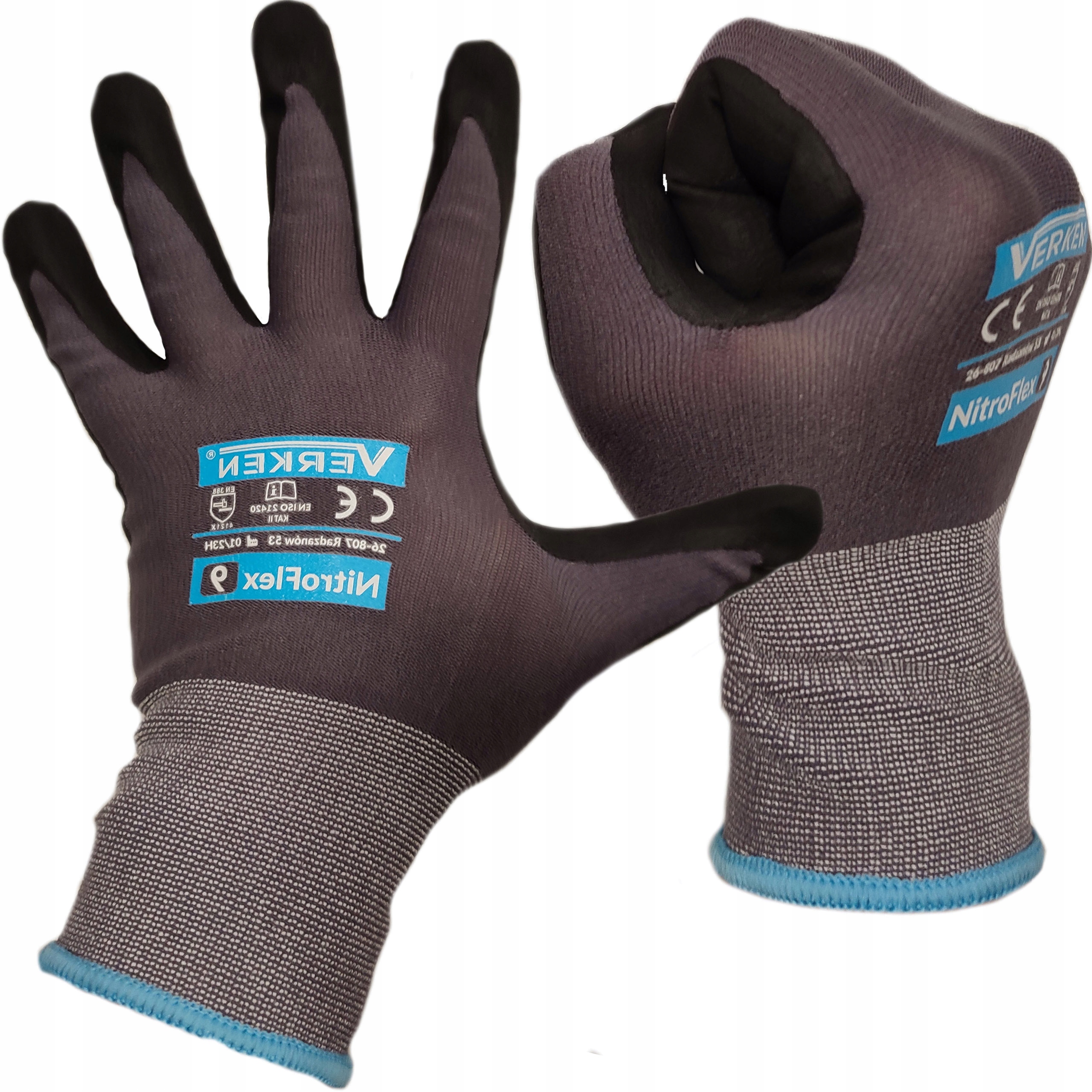 RĘKAWICE NITRYLOWE ELASTYCZNE ROZ. M 8 RĘKAWICZKI ROBOCZE OCHRONNE Kod producenta RĘKAWICE NITRO FLEX M8