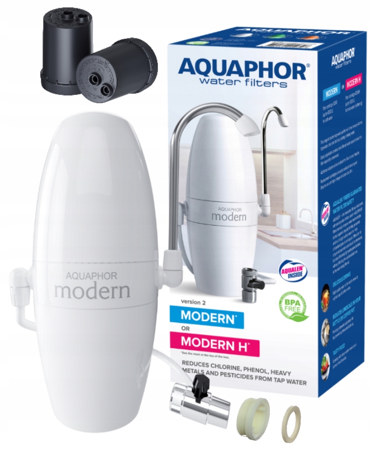 Filtr do wody na kran Aquaphor Modern wydajny w zestawie z wkładem B200